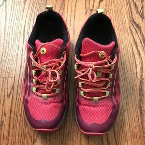 Merrell Siren Edge pink yellow hiking shoes 7